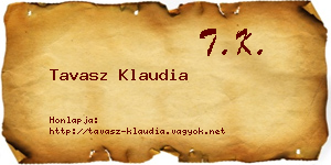 Tavasz Klaudia névjegykártya